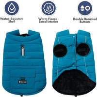 Spark Paws Dog Winter Coat Jacket - Teal / Small - image 2