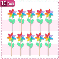 Mr. Pen, Rainbow Flower Pinwheels, Pinwheels for Yard and Garden - image 2