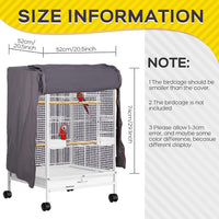 QBLEEV Bird Cage Covers, Breathable Blackout Birdcage Covers for Night – Essentials for Birds - Grey / 20.5"L X 20.5"W X 29.1"H - image 2