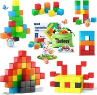 48PCS Large Magnetic Blocks - Multicolor / Rainbow Set
