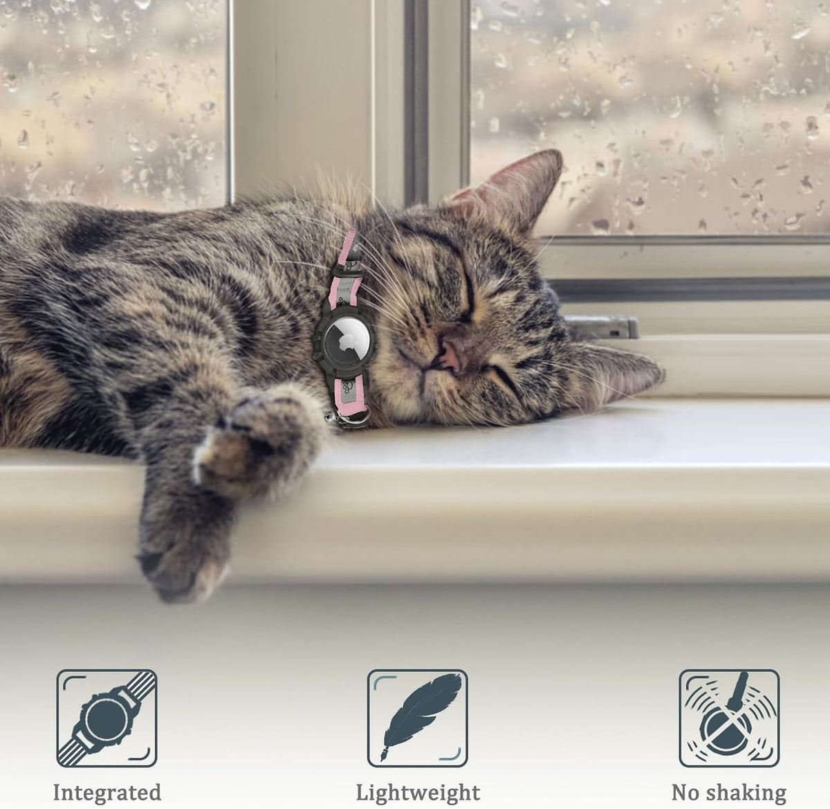 Reflective AirTag Cat Collar - Pink / S(9"-13") - image 4