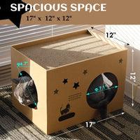 ARGOPET Cat Cardboard House with 2 PCS Scratching Pads – Essentials for Cats - Wood-Star - image 4