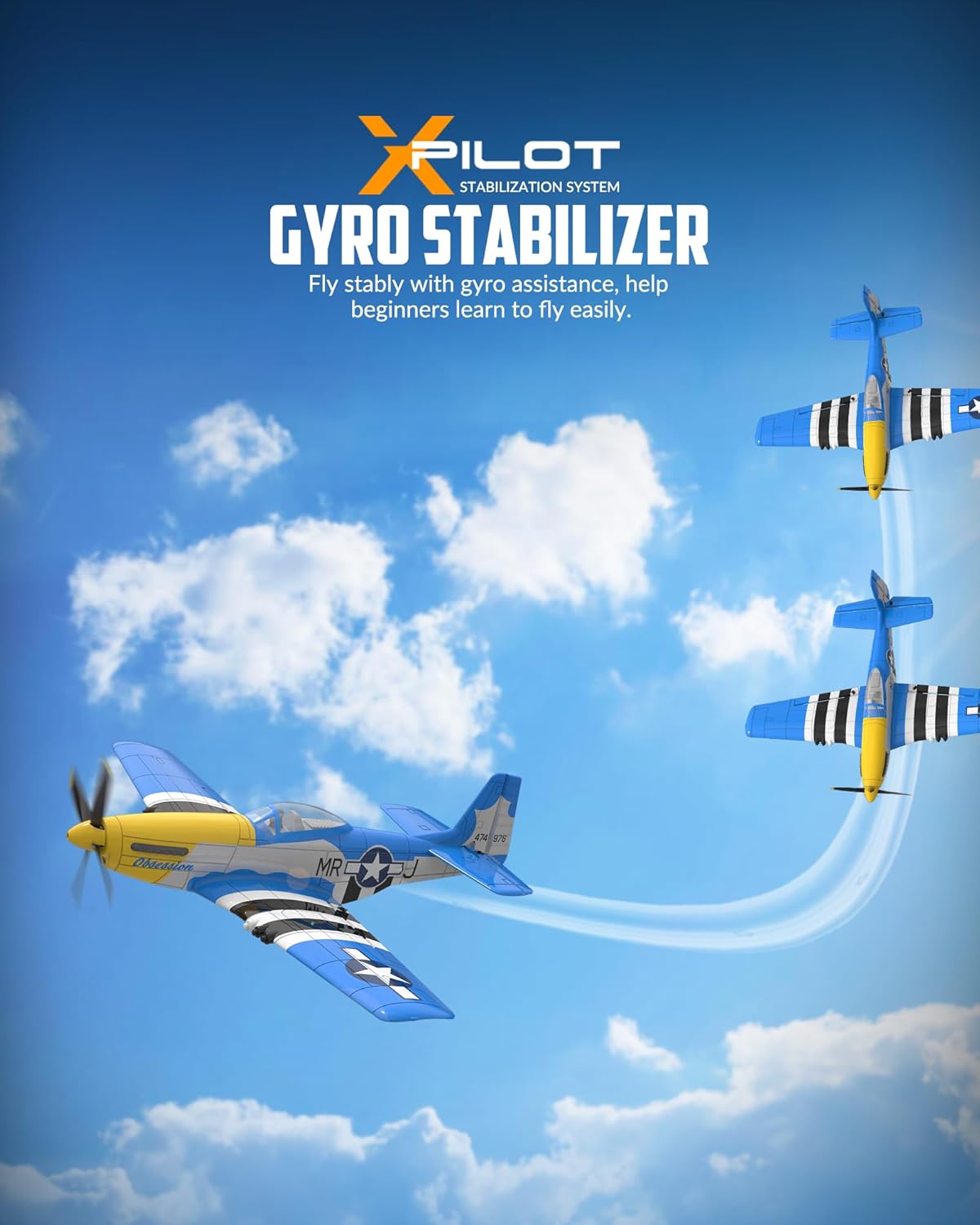 volantexrc RC Plane, 4CH Remote Control Airplane for Beginners & Adults – Fun for Kids & Family - Blue - image 4