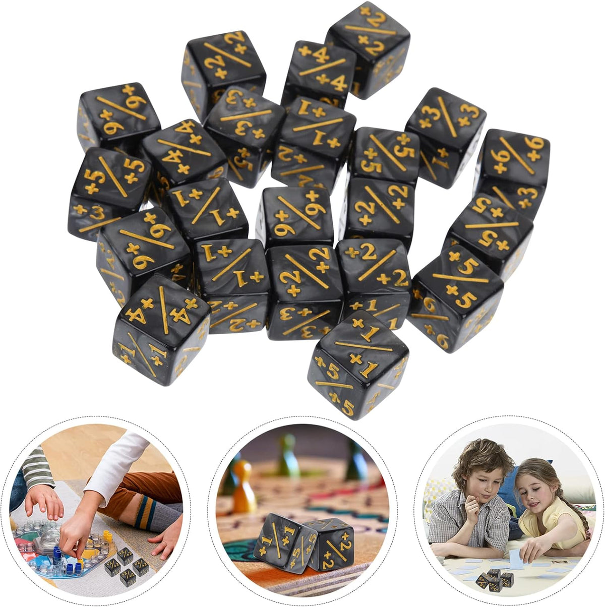 TOPPERFUN 24 black acrylic +1 token D6 counter dice for card games - view 16