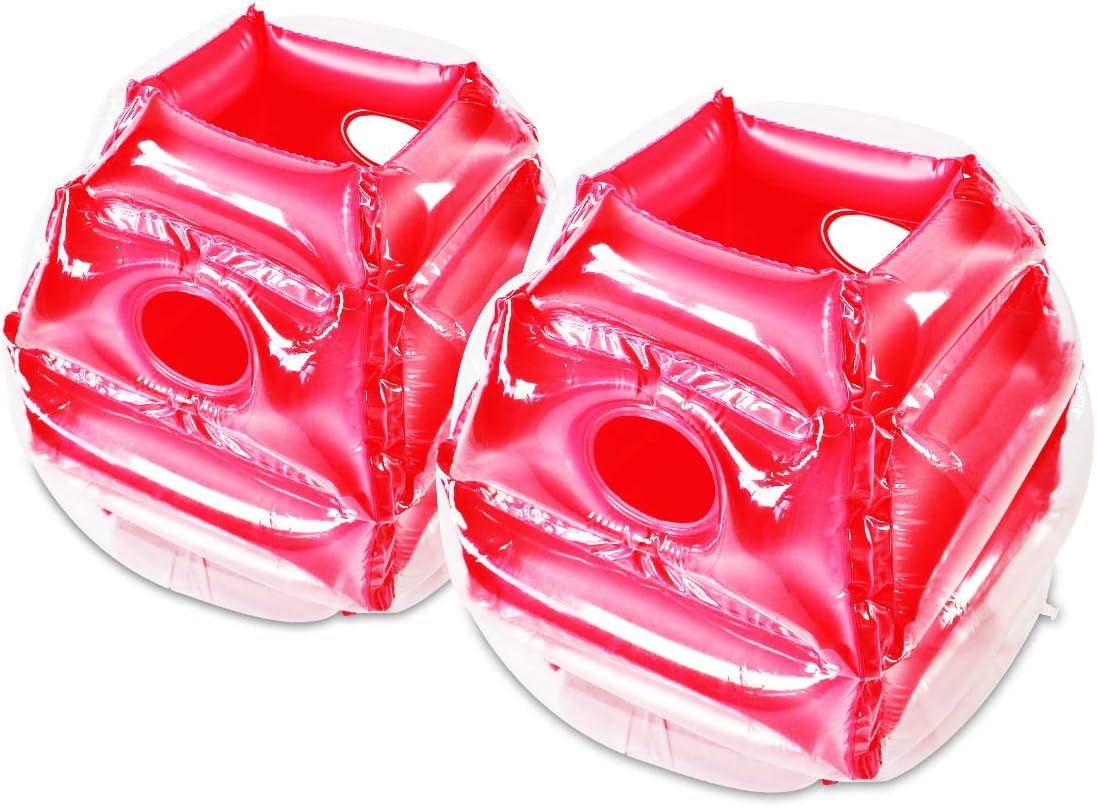 SUNSHINE-MALL 2 pc Sumo Balls for Kids, Bubble Bounce Ball - red+red - image 4