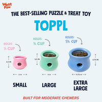WEST PAW Zogoflex Limited Edition Toppl Treat Dispensing Dog Toy Puzzle – Interactive Chew Toys for Dogs – Dog Toy for Moderate Chewers, Fetch, Catch – Holds Kibble, Treats, Large 4", Bubblegum