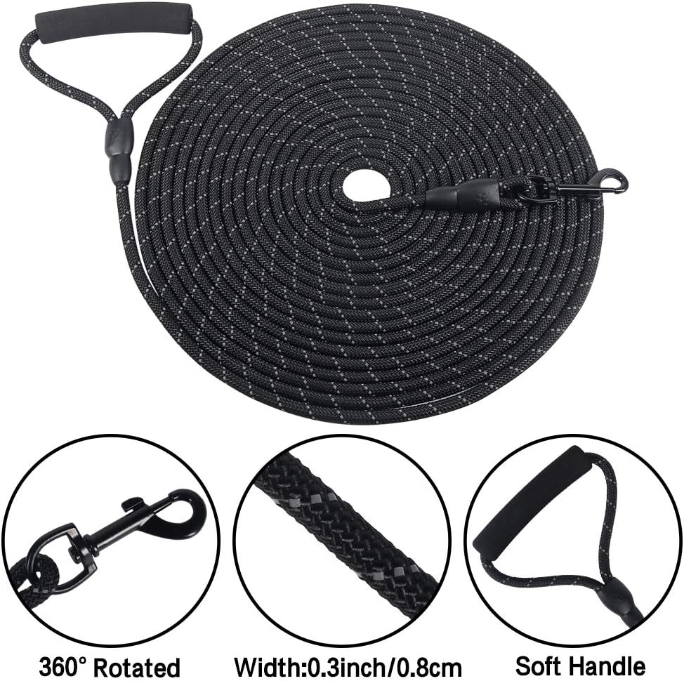 Vivifying Floating Long Dog Leash - 20ft / Black - image 3