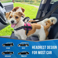 Lukovee Double Dog Car Seat Belt, No Tangle Headrest Restraint – Essentials for Dogs - Black-Detachable / 1 Pack-Detachable - image 3