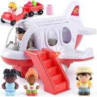 PLAY Musical Airplane Toy for kids Small Figures & Baggage - Red