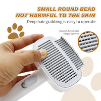 TemApex 2-in-1 Self Cleaning Shedding Brush & Dematting Comb for Long Haired Cats and Dogs, Pet Grooming Deshedding Brush for Dog and Cat Removes Loose Fur & Tangles