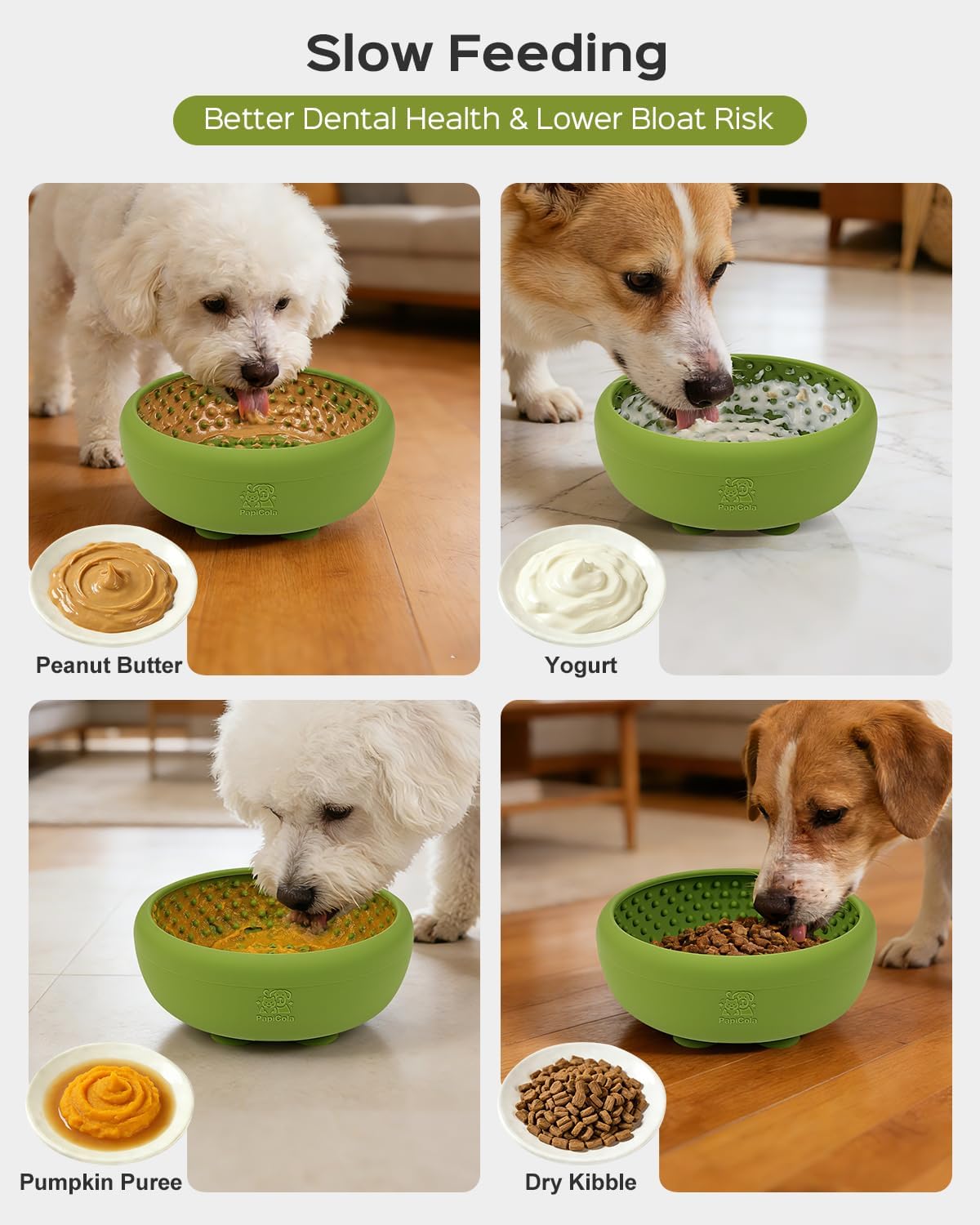 Dog Lick Bowl for Dogs S, Lick Mat, Dog Slow Feeder – Essentials for Dogs - Small / GREEN - image 3