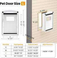 Cat Door for Wall, Energy Efficient Pet Entry Door – Essentials for Cats - Large - image 2