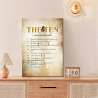 The Ten Commandments Christian Pictures Wall Art, Bible Verse Jesus Bathroom Wall Decor Religion Scripture Framed Painting Religious Canvas Artwork for Church Bedroom Living Room 24"L x 16"W