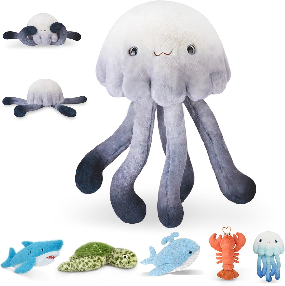 Niuniu Daddy Weighted Stuffed Animals - 3.3 Pounds / Jellyfish-ombre Grey / Ocean