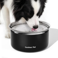 Gardner Pet Dog Bowls 1 Gallon Stainless Steel Dog Water Bowl – Essentials for Dogs - Black / Large (3.85L)