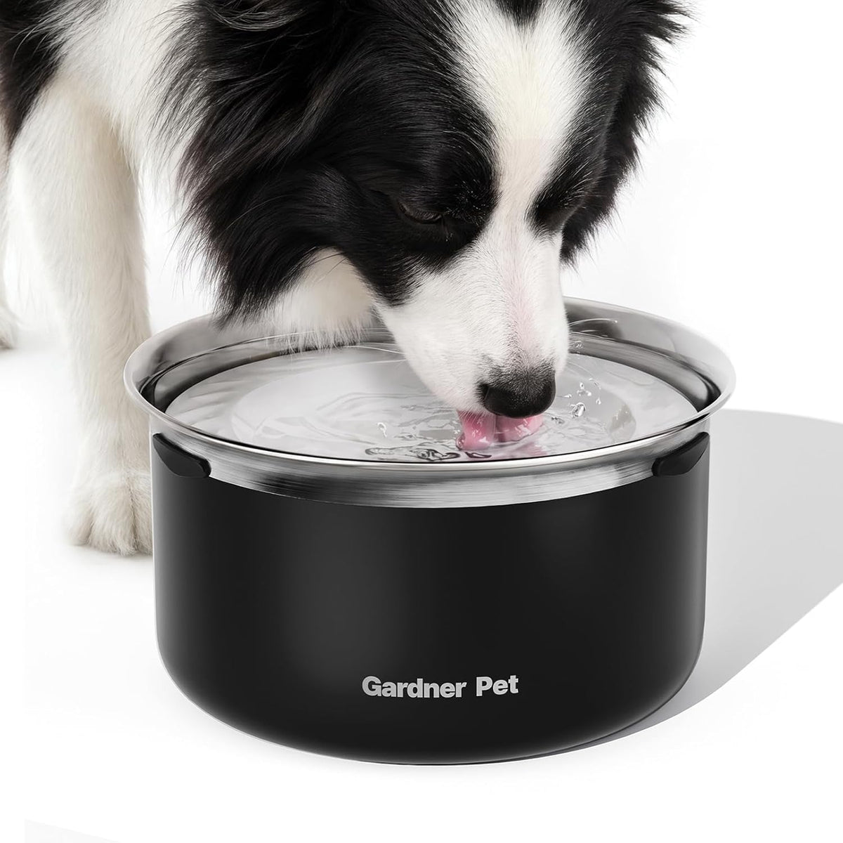 Gardner Pet Dog Bowls 1 Gallon Stainless Steel Dog Water Bowl – Essentials for Dogs - Black / Large (3.85L)