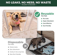 FXW Washable Pee Pads for Dogs, Puppy Pads with Super Absorbent, Specifically Designed for Whelping Box, 39" Round, Khaki, 1 Pack