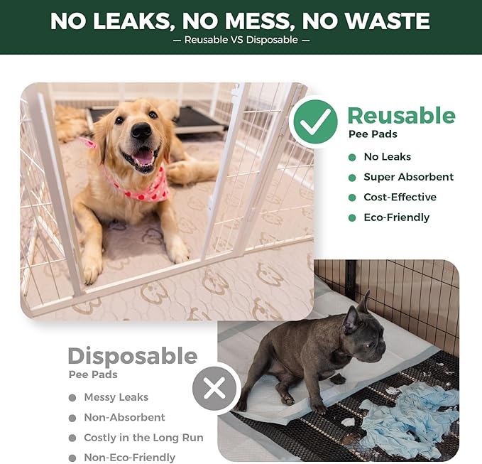 FXW Washable Pee Pads for Dogs, Puppy Pads with Super Absorbent, Specifically Designed for Whelping Box, 39" Round, Khaki, 1 Pack
