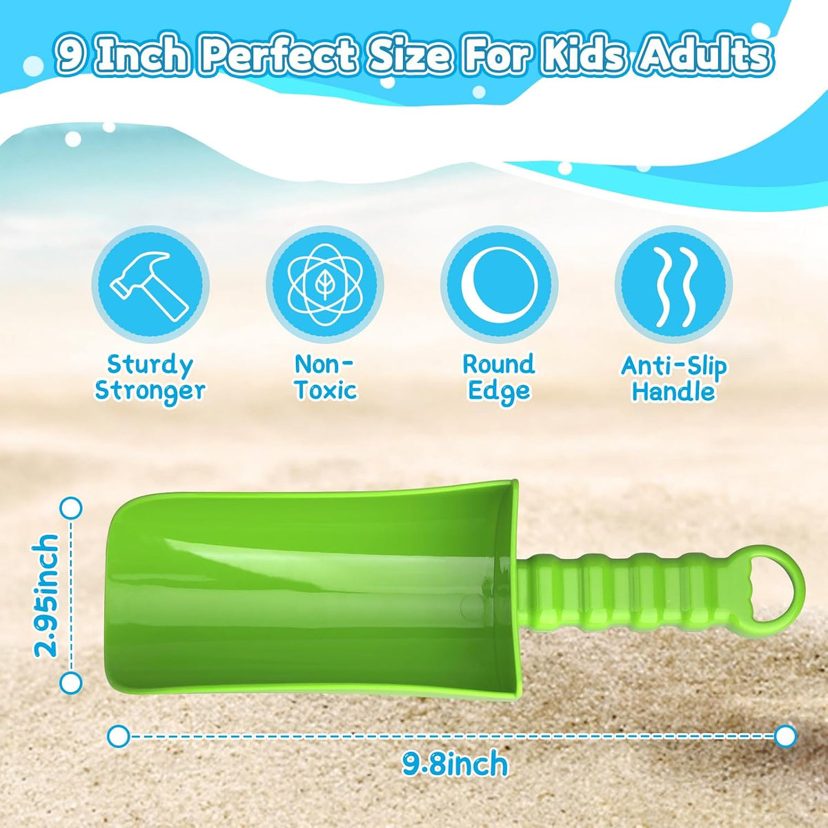 Anzmtosn kids garden tool set with rake, spade, hoe and leaf rake in a mesh bag - view 7