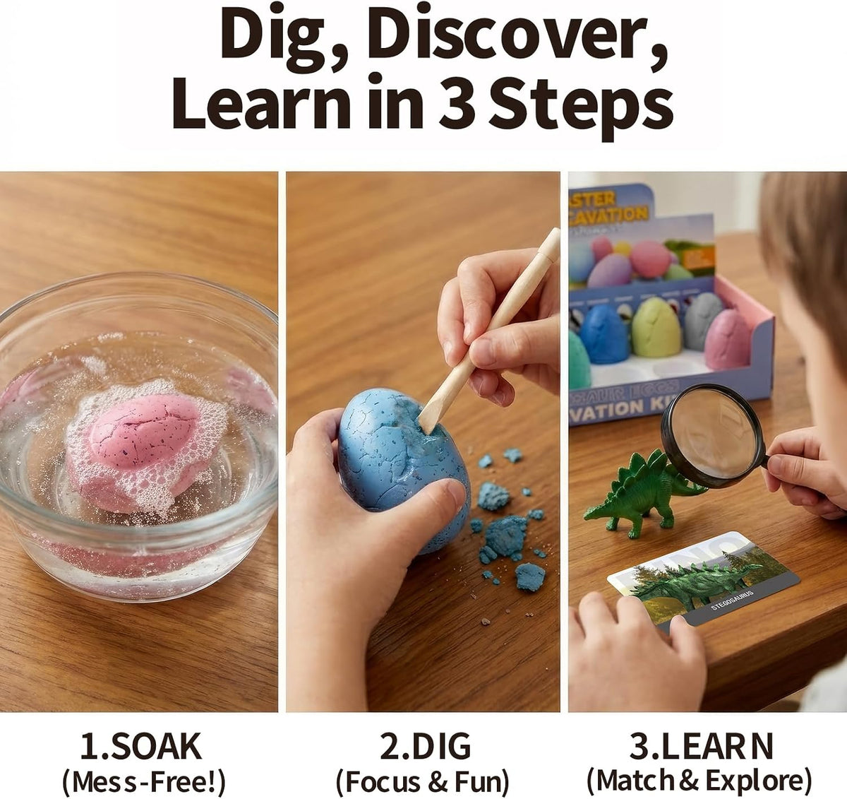 24 Dinosaur Eggs Dig Kit Toys for Kids - 12 Dinosaur Eggs(Colorful) - image 4