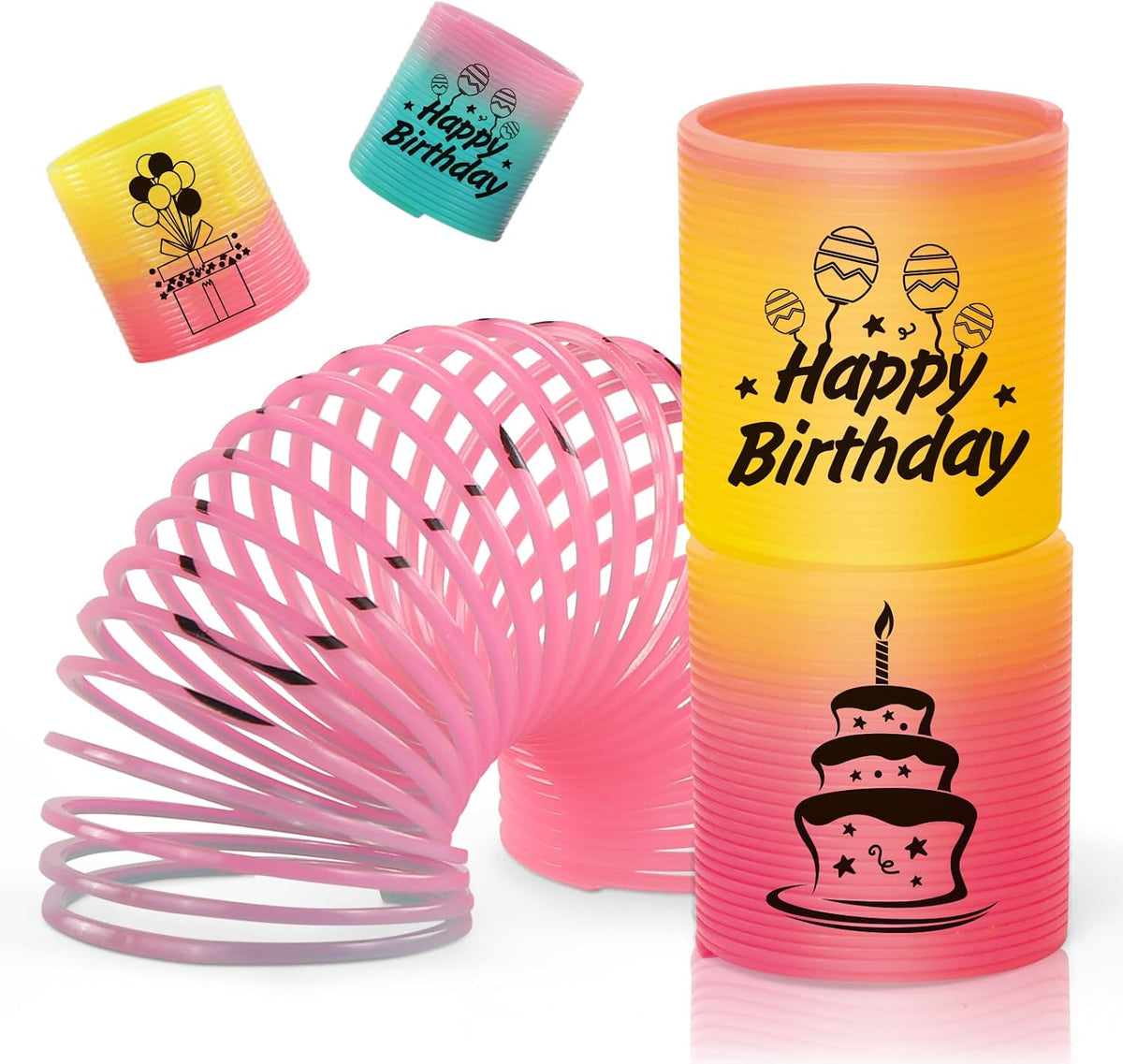 CLEVERZONE 36 Packs Spring Rainbow Magic Fidget Stress Coil Mini - Birthday - image 3