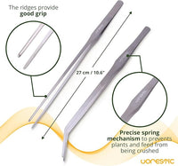 4Pcs Aquascaping Tools, Terrarium Tools, Aquarium Tools Set with Stainless Steel Aquarium Tweezers, Aquarium Scissors and Spatula - Aquascape Tools Set for Trimming, Maintenance