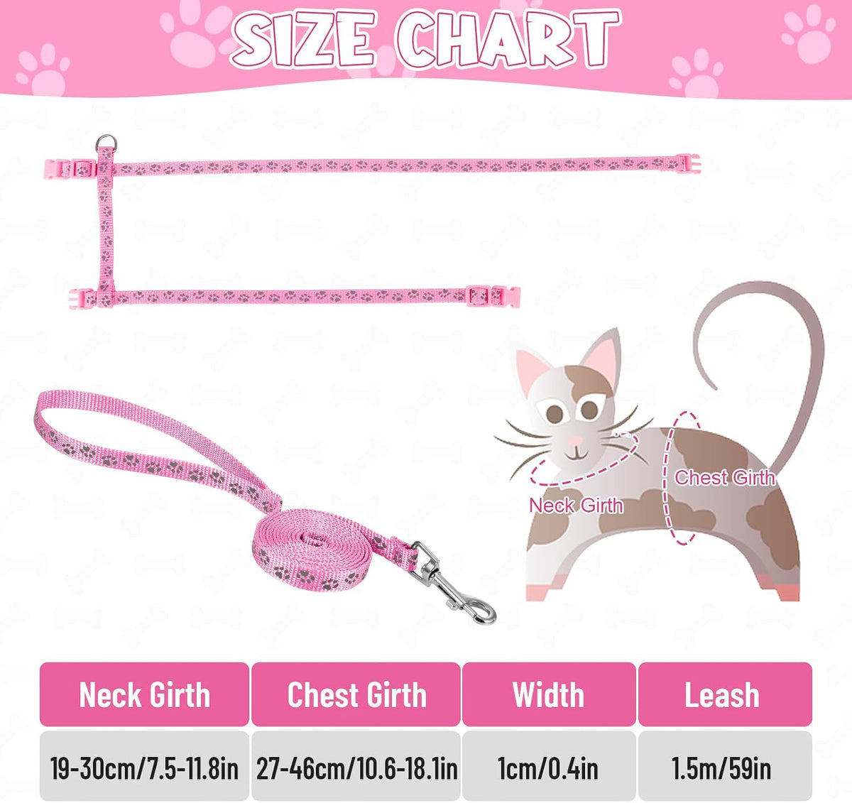 Auidy_6TXD 3 Pack Cat Harness and Leash Reflective Cat Harness – Essentials for Cats - image 2