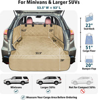 SUV Cargo Liner for Dogs - Trunk Cover with Side Walls for Compact SUV – Essentials for Dogs - Khaki / Large (With Flaps) 93" - image 2