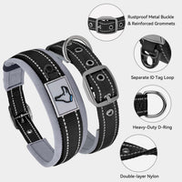 Joytale Reflective Dog Collar for Large Dogs with Wide Padding - Black / L - image 3