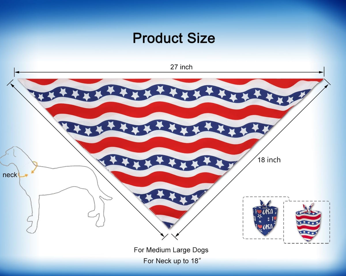Halloween Dog Bandanas, Pumpkin and Cute Ghost Pet Scarf - Patriotic Dog Bandana - image 2