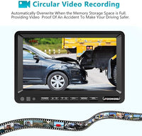 Fookoo Ⅱ HD 1080P 9" Wired Backup Camera System, 9-inch DVR Dual Split Screen Monitor, IP69 Waterproof Rear View Camera for Truck/Trailer/Box Truck/RV, Loop Record, Parking Lines (DY912)