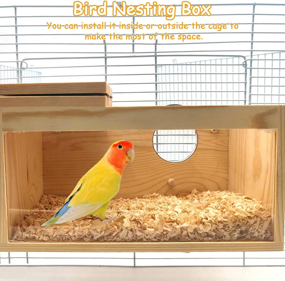 Acrylic Parakeet Nesting Box Transparent Panoramic Bird Nest for Cage – Essentials for Birds - S: 7.87 x 4.72 x 4.72 inch - image 4