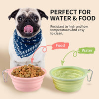 Collapsible Dog Bowls 2-Pack - 12 OZ Macaron Pink and Green - image 3