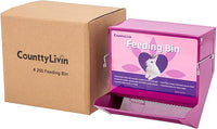 Metal Small Animal Feeder with Lid, Heavy Duty Rabbit Feeder, Large Capacity Rabbit Food Dispenser, Great for Rabbit, Guinea Pigs, Chinchillas and Other Small Animals.(7.4 inch, Purple)
