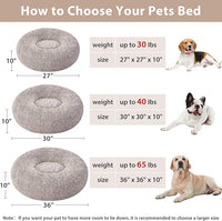 WNPETHOME Calming Dog Beds for Large Dogs, Anti-Anxiety Donut Large pet Bed, Fluffy Faux Fur Plush Dog Bed，Warming Cozy Soft Round Lagre Pet Beds for Jumbo Dogs, Cat Cuddler Cushion Pad