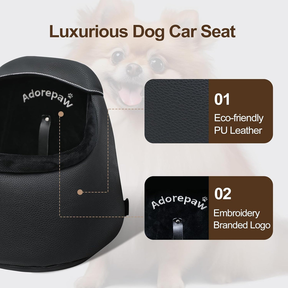 Dog Car Seat Large Medium Size Dog - PU Dog Booster / S - image 3