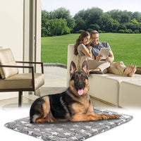 KROSER Fancy Crate Pad Bed Mat Reversible (Cool & Warm), Machine Washable, for Small to XXX-Large Dogs, Grey, Navy, Star Pattern