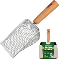 XBX Cat Litter Scoop with Holder, Metal Mesh Litter Scooper