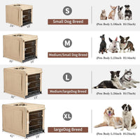 DONORO Dog Crates for Small Size Dogs Indoor Double Door Dog Kennels - Tan / 36.0"L x 23.0"W x 25.0"H - image 4