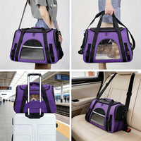 Cat Carrier Bag, Airline Approved Soft Carrier for Cats & Small Dogs – Essentials for Cats - Purple