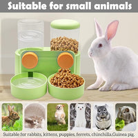 kathson Hanging Automatic Pet Food Water Dispenser,Cat Food and Water Dispenser Set Rabbit Water Dispenser Small Animal Feeding&Watering Supplies for Small Cats Dogs,Rabbits,Ferrets(Green)