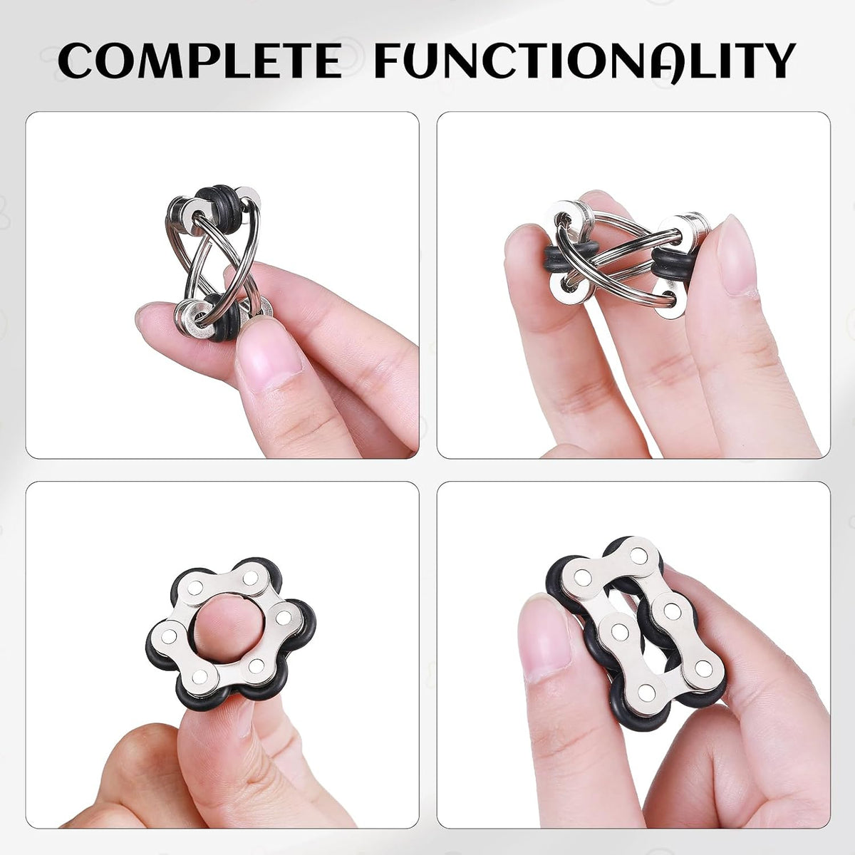 8Pcs Sensory Fidget Toys with Fidget Spinner - Black - image 3