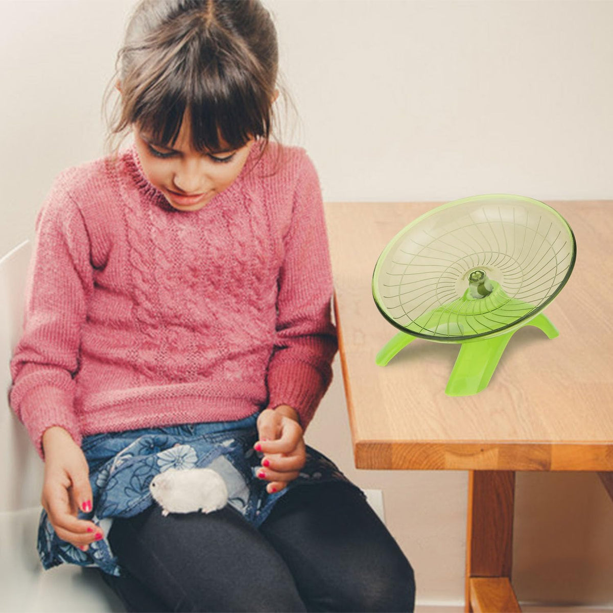 Hamster Wheel Flying Saucer Silent Exercise Wheel Running Wheel - Green - image 3