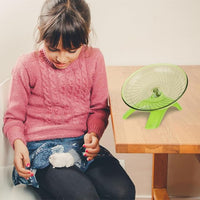 Hamster Wheel Flying Saucer Silent Exercise Wheel Running Wheel for Hamsters, Gerbils, Mice and Other Small Pets, Silent Hamster Running Wheel (Green)