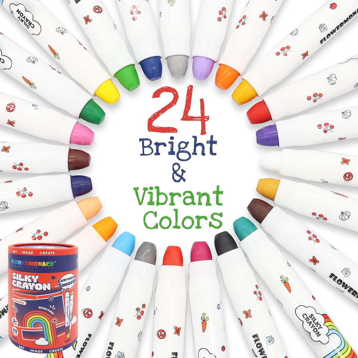 Lebze Washable Jumbo Crayons - 24 Colors - image 2