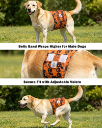 CuteBone Dog Belly Bands for Male Dogs Wraps Washable Doggie Diapers - Trick-or-Treat Trio / M(14"-17") - image 4