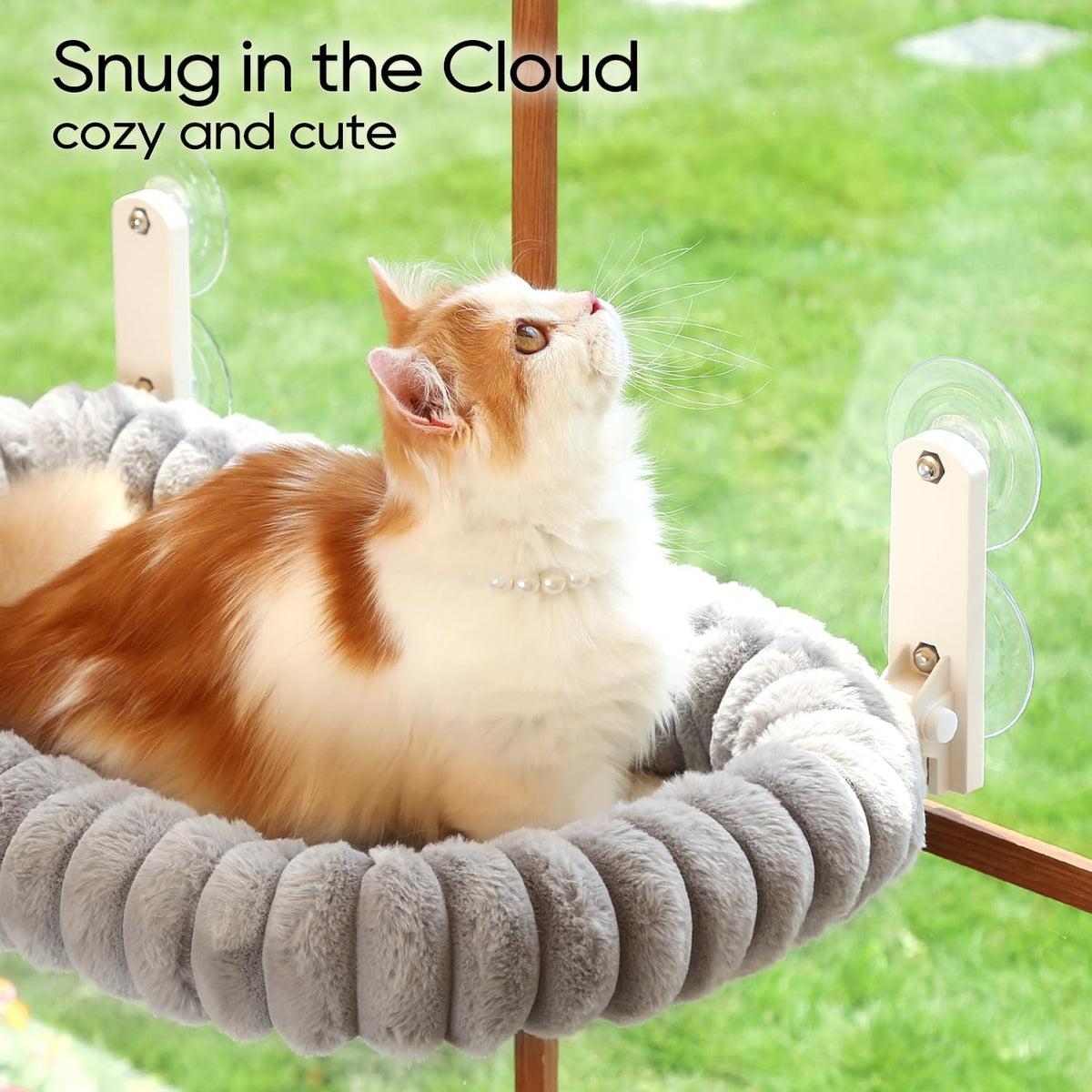 Zakkart SnugCloud Foldable Cat Window Perch – Essentials for Cats - Gray / Large (24.8"x15.7") - image 4