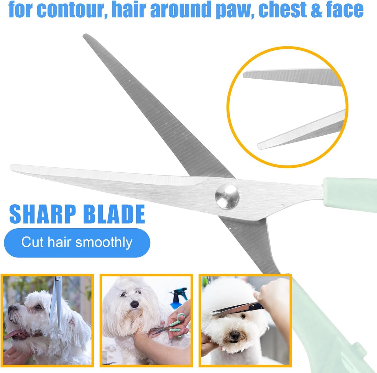 Dog Grooming Kit for Shedding, Bath Gloves - 8 PCS / Blue - image 4