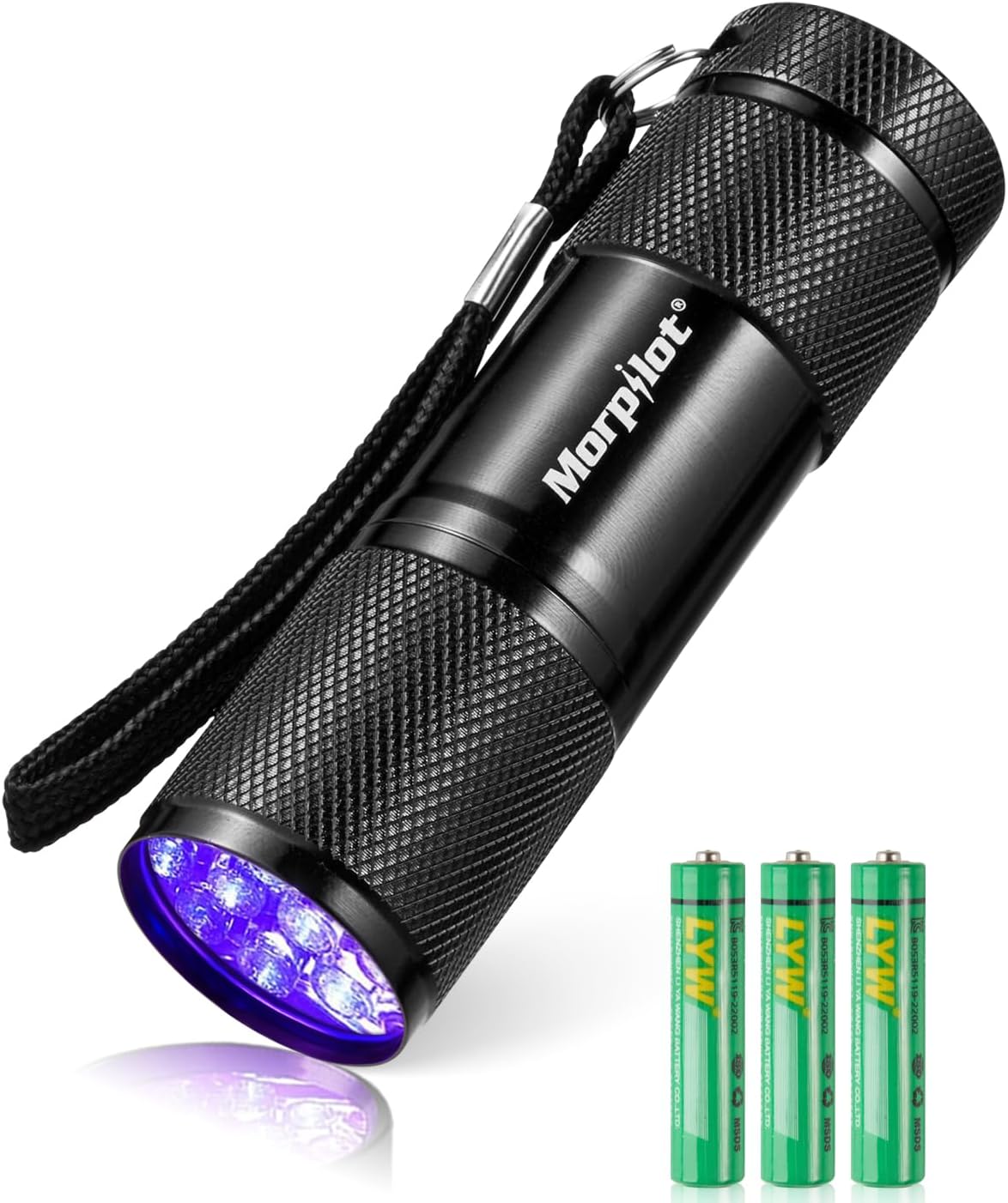 morpilot Mini UV Blacklight Flashlight - 1 Count (Batteries Included)