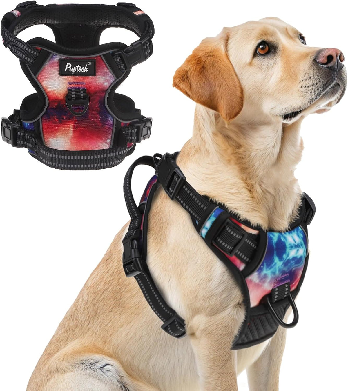 PUPTECK No Pull Halloween Dog Harness for Large - Aurora / Large / Harness Only